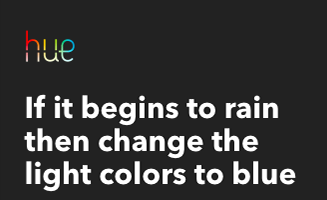 If it begins to rain then change the light colors to blue